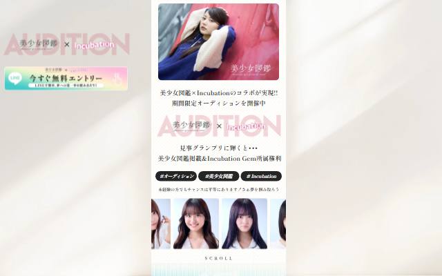 bishoujo-zukan-incubation.com のファーストビュー